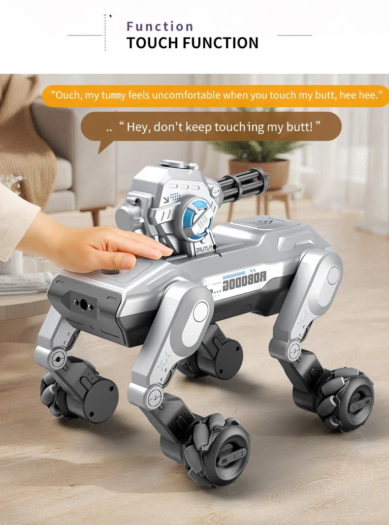 2025 New Intelligent Mechanical Dog With Gesture Induction Can Walk And Sing Dog Spray Control Electric Pet Dog Toys Kids Gifts